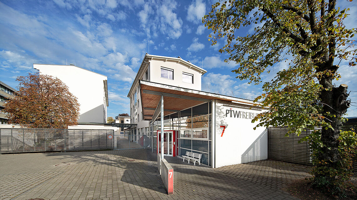 Entrance of PTW building in Freiburg